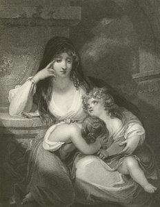 Lady Pamela Fitzgerald, the Widow of Lord Edward Fitzgerald and her Children by George Romney
